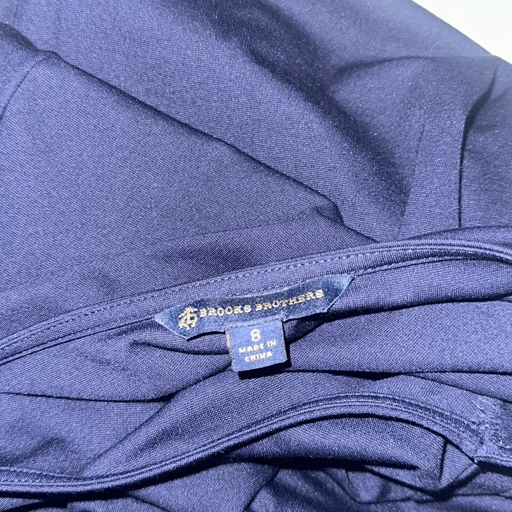 Brooks‎ Brothers Blue Sheath Dress Short Sleeve Crew Neck Size 8